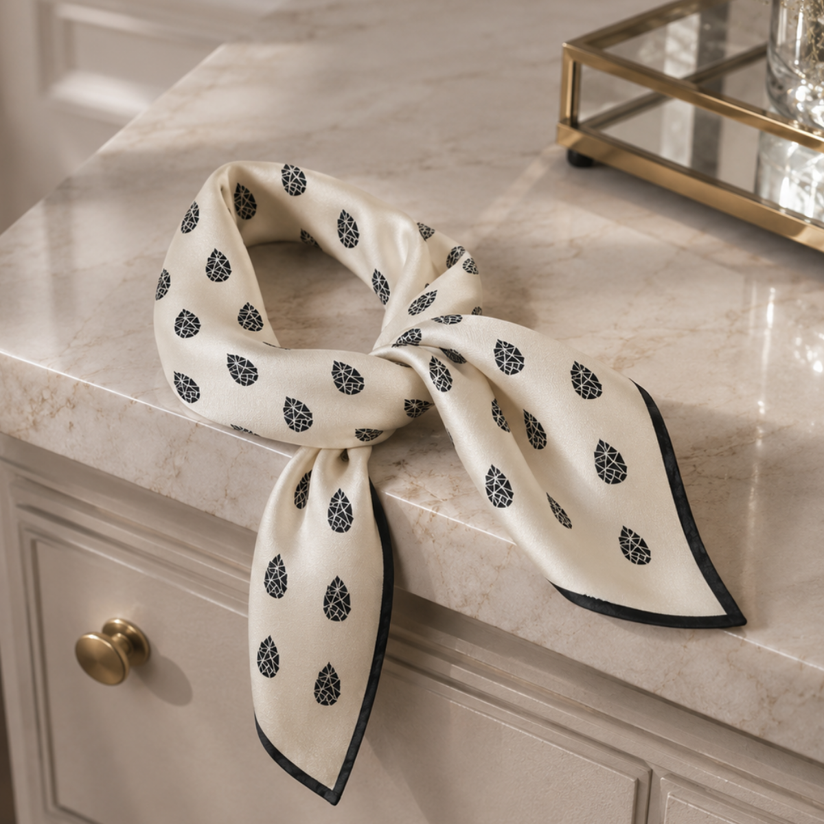 Šilkinė skarelė Financier Mini Pearl